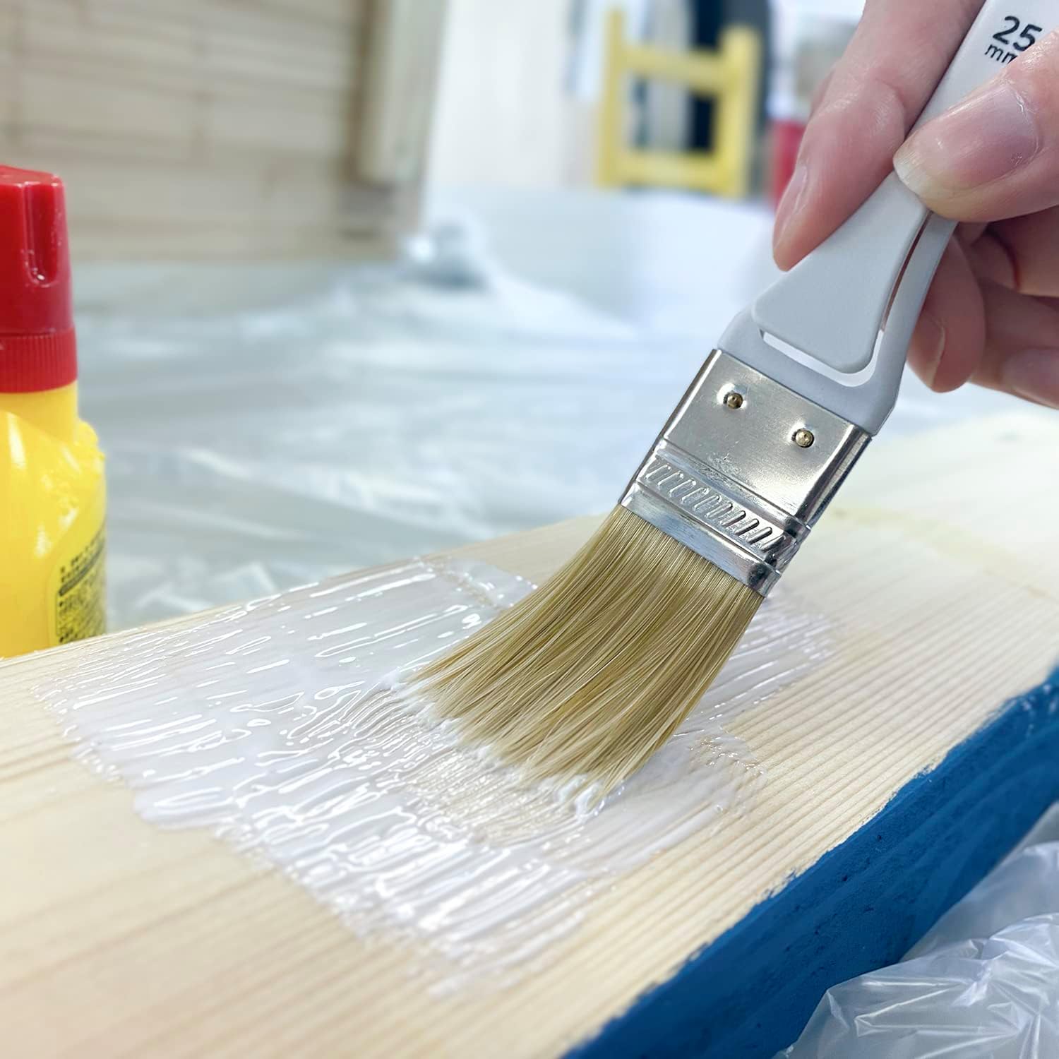 Smoosy FRP/Glue Brush, Super Firm, 1.2 inches (30 mm), Set of 10