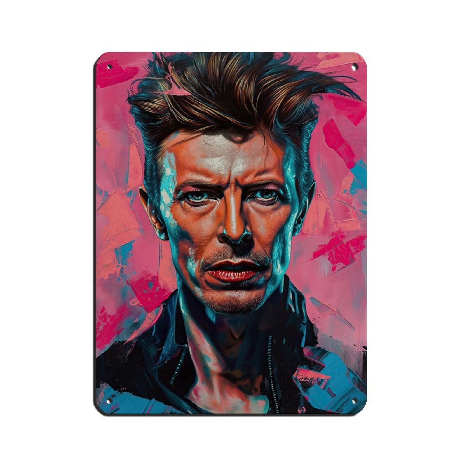 Bowie Art Poster Tin Sign Vintage Metal Pub Club Cafe Bar Home Wall Art Decoration Poster Retro 12x16inch(30x40cm)