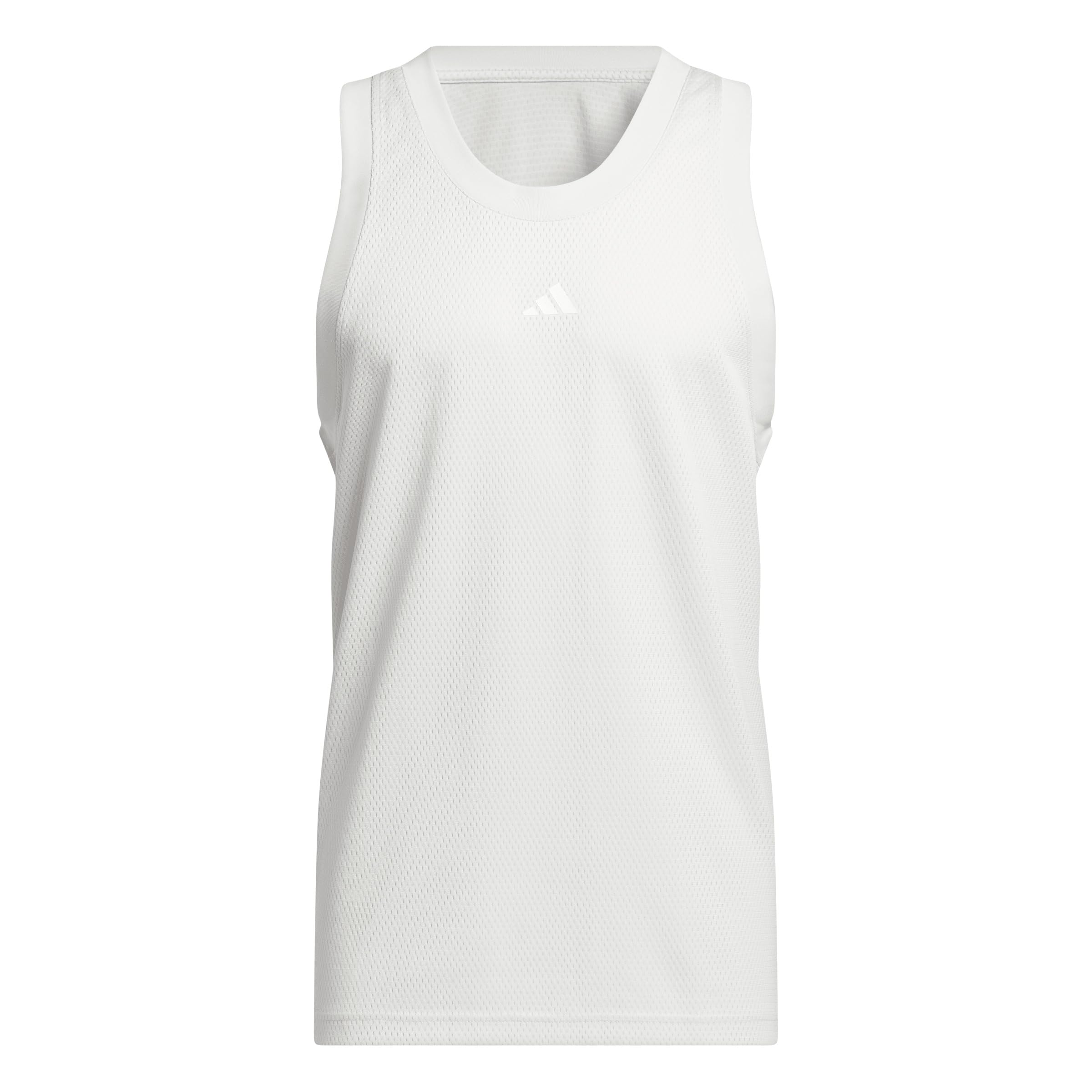 adidas Mens Basketball Legends Tank Top, Orbit Grey/White, XL