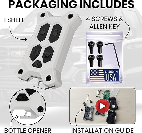 Vista 44 de Funda para llavero Chevy – para funda de llavero GMC – Accesorios Silverado Sierra – Abrebotellas integrado – Compatible con guía de ajuste