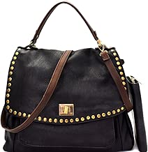 la rue distressed studded shoulder bag