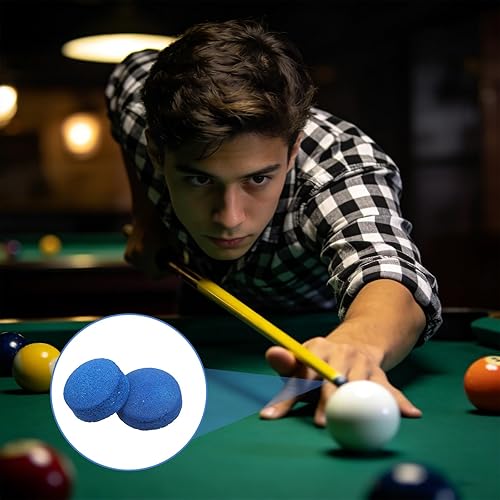 Miniatura 2 de 32 puntas de palo de billar, kit de repuesto de puntas de billar con caja de almacenamiento, kits de reparación de cabeza de punta de cuero para