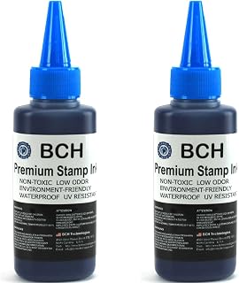 Bulk 2X Blue Stamp Ink Refill by BCH - Premium Grade -2.5 oz (75 ml) Ink Per Bottle