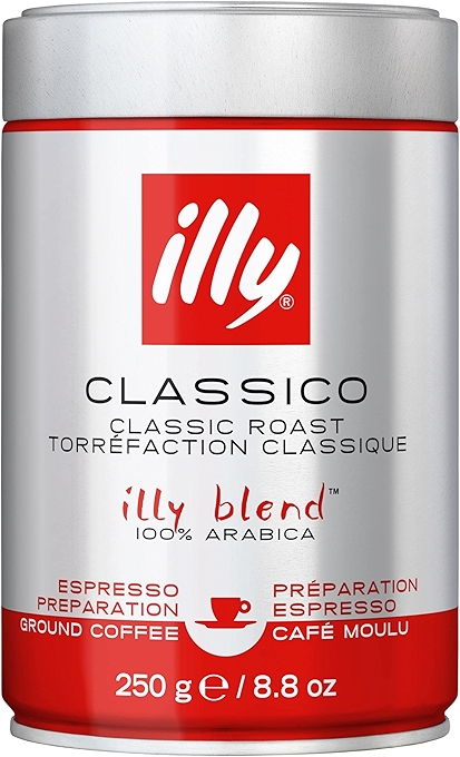 illy 100% 阿拉比卡研磨意式浓缩咖啡粉，焦糖、橙花与茉莉香，无防腐剂