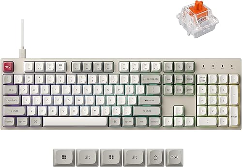 Keychron C2 Pro - Teclado mecánico con cable con frecuencia de sondeo de 8 K Hz, retroiluminación RGB personalizada de tamaño completo,