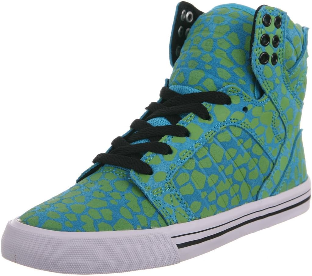 Supra Skytop Skate Shoe - Women's Turquoise Suede/Yellow Print, 10.0