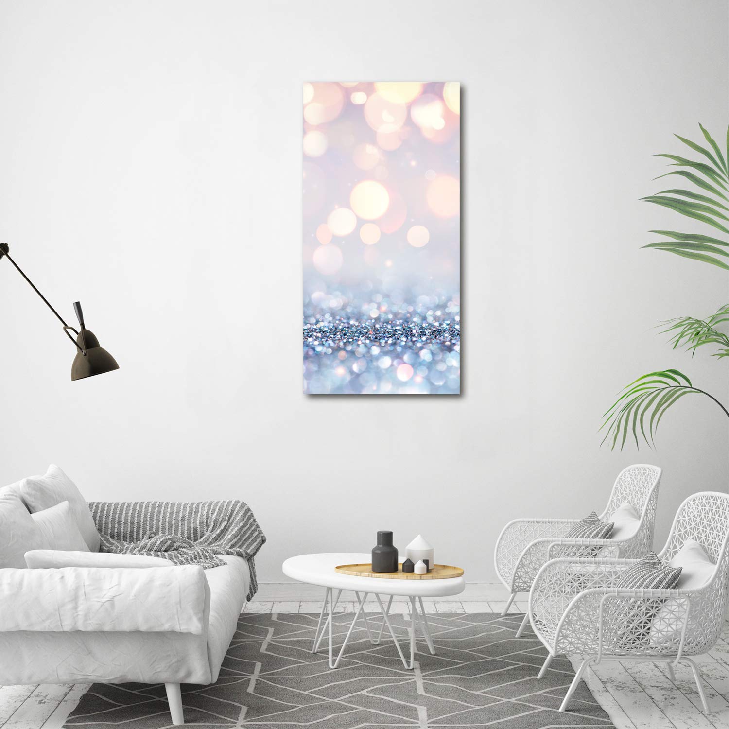 Tulup Acrylglas - 60x120cm - Bild Acrylglas Deko Wandbild Kunststoff/Acrylglas Bild - Dekorative Wand Küche & Wohnzimmer - Glänzender Hintergrund - Silber