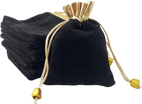 Palmhomee Paquete de 12 bolsas de terciopelo con cordón para regalo, bolsa de terciopelo para joyas, bodas y fiestas (3.6 x 4.8 pulgadas, apertura
