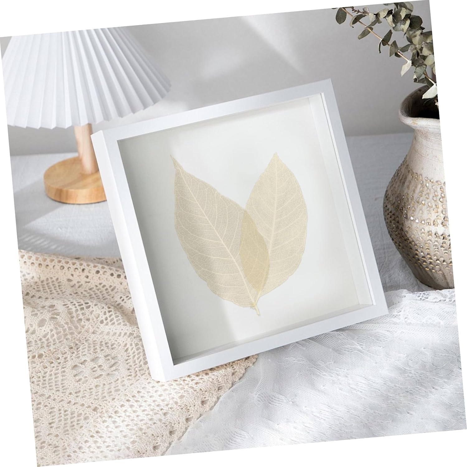 Zerodeko 100pcs Natural Skeleton Magnolia Leaves for DIY Crafts Bookmarks Greeting Cards Scrapbooking and Home Decor White Handmade Art Projects