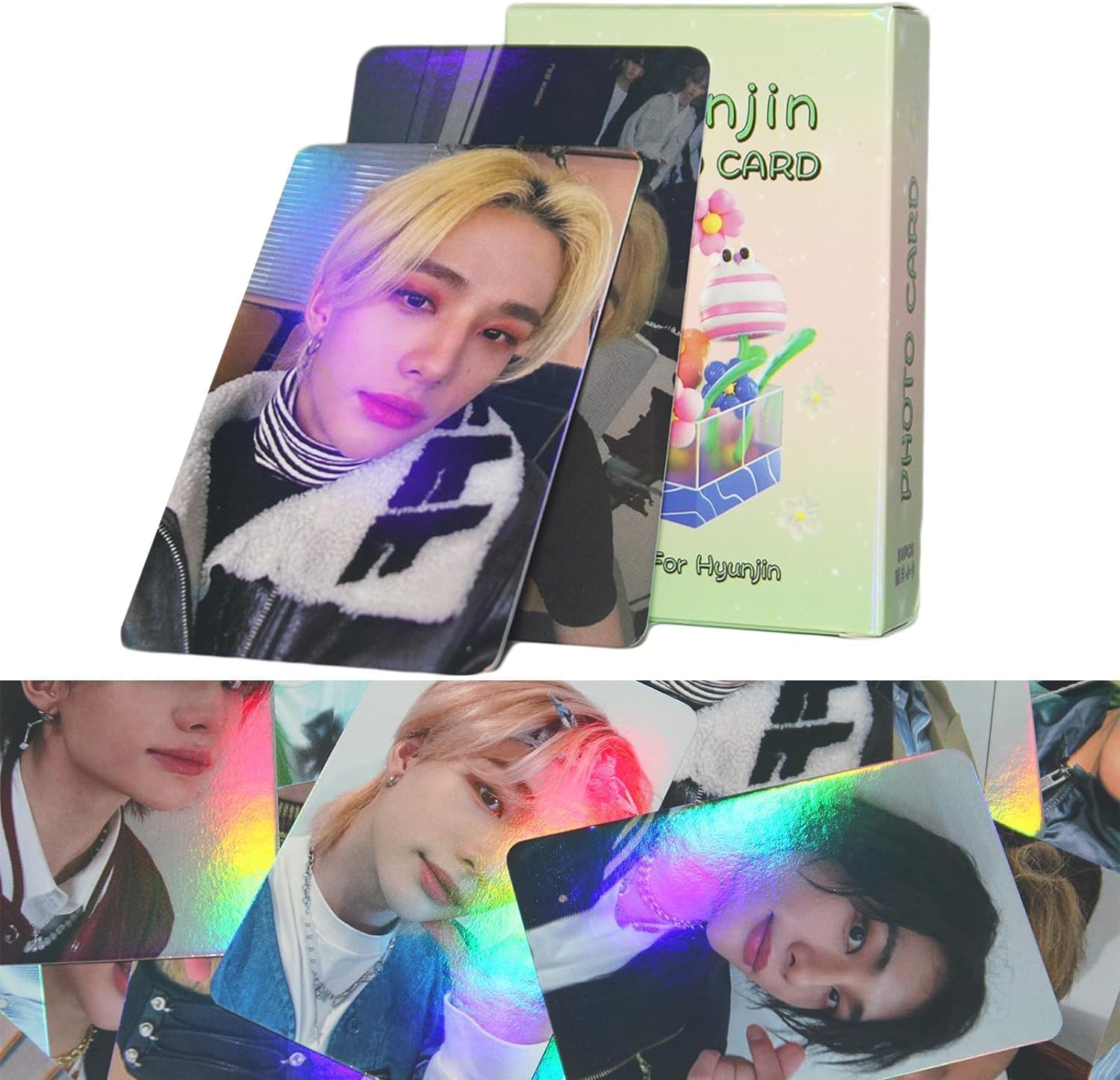 Stray Kids Hyunjin Photocard Laser New Album Mini Photo Card Mini Poster Fan Caedeu 50pcs