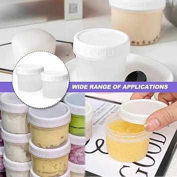 TakFree Small Food Containers with Lids 120ml, 12 Pcs Plastic Food Storage Container Reusable Stackable Small Snack Pots with Lid