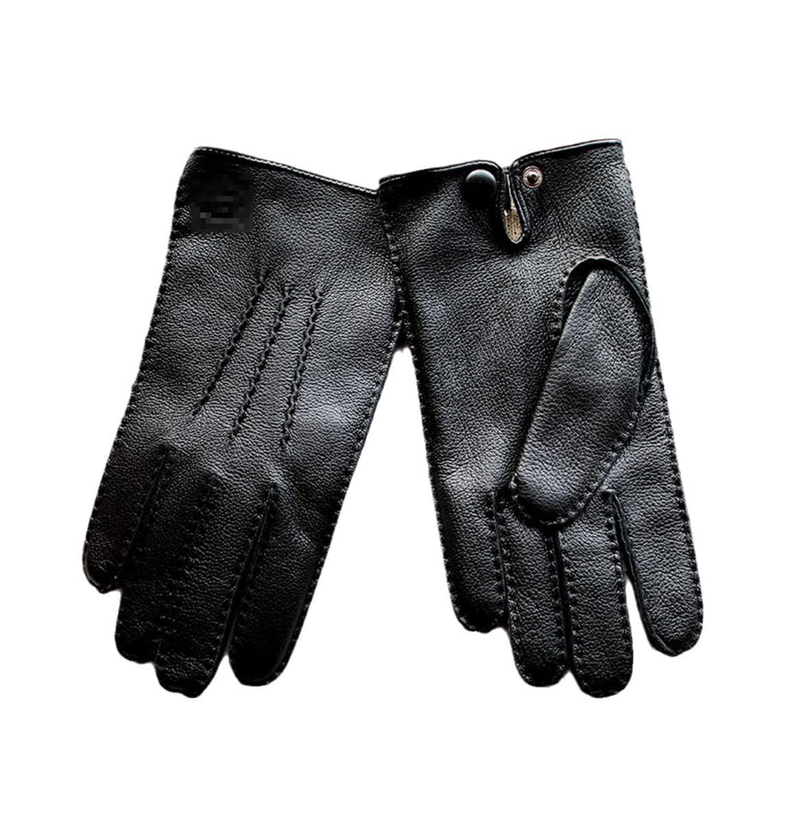 Guantes de cuero táctiles con costuras a mano y forro térmico de lana 7