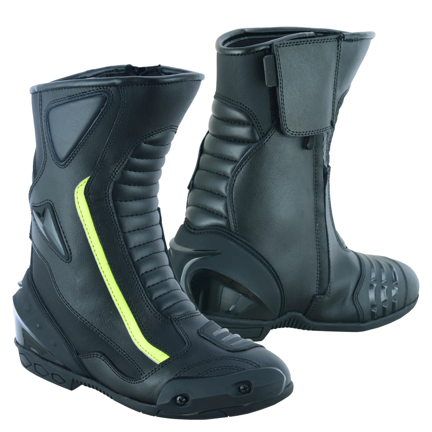 Herren Motorradstiefel – Robuste Biker Schuhe mit Knöchelschutz, Schalthebelverstärkung & Schnürsenkel mit Klett-Abdeckung
