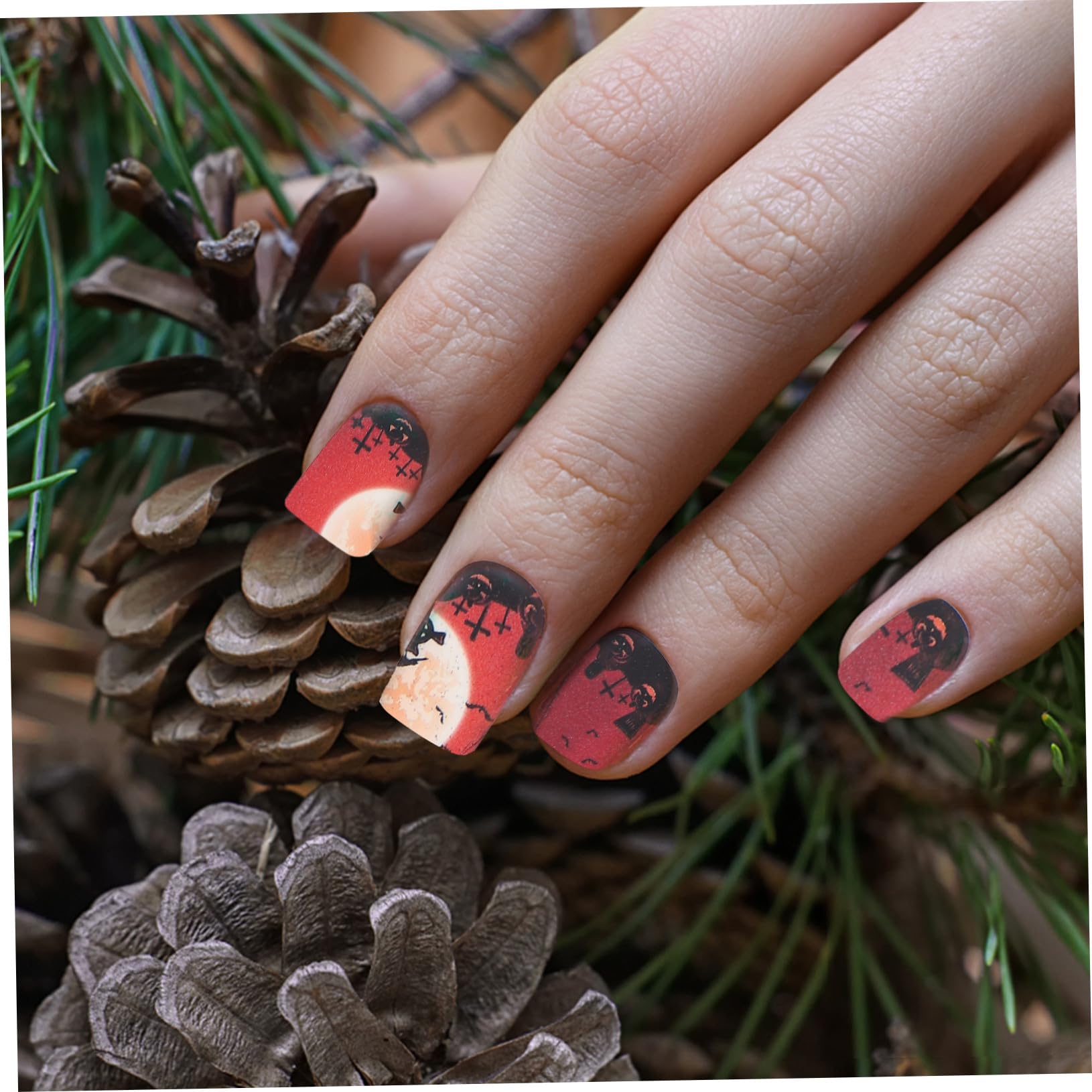 12 Hojas Pegatinas de Uñas Halloween Autoadhesivas Diseño Gótico Ultrafinas Decoración Manicure Gel Uñas Fiesta Temática