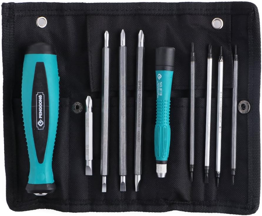 PENGGONG Screwdriver Sets 10pcs CR-V Magnetic Slotted Phillips Star