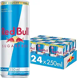Pack de 24 Latas Red Bull Energético, Sem Açúcar, 250ml