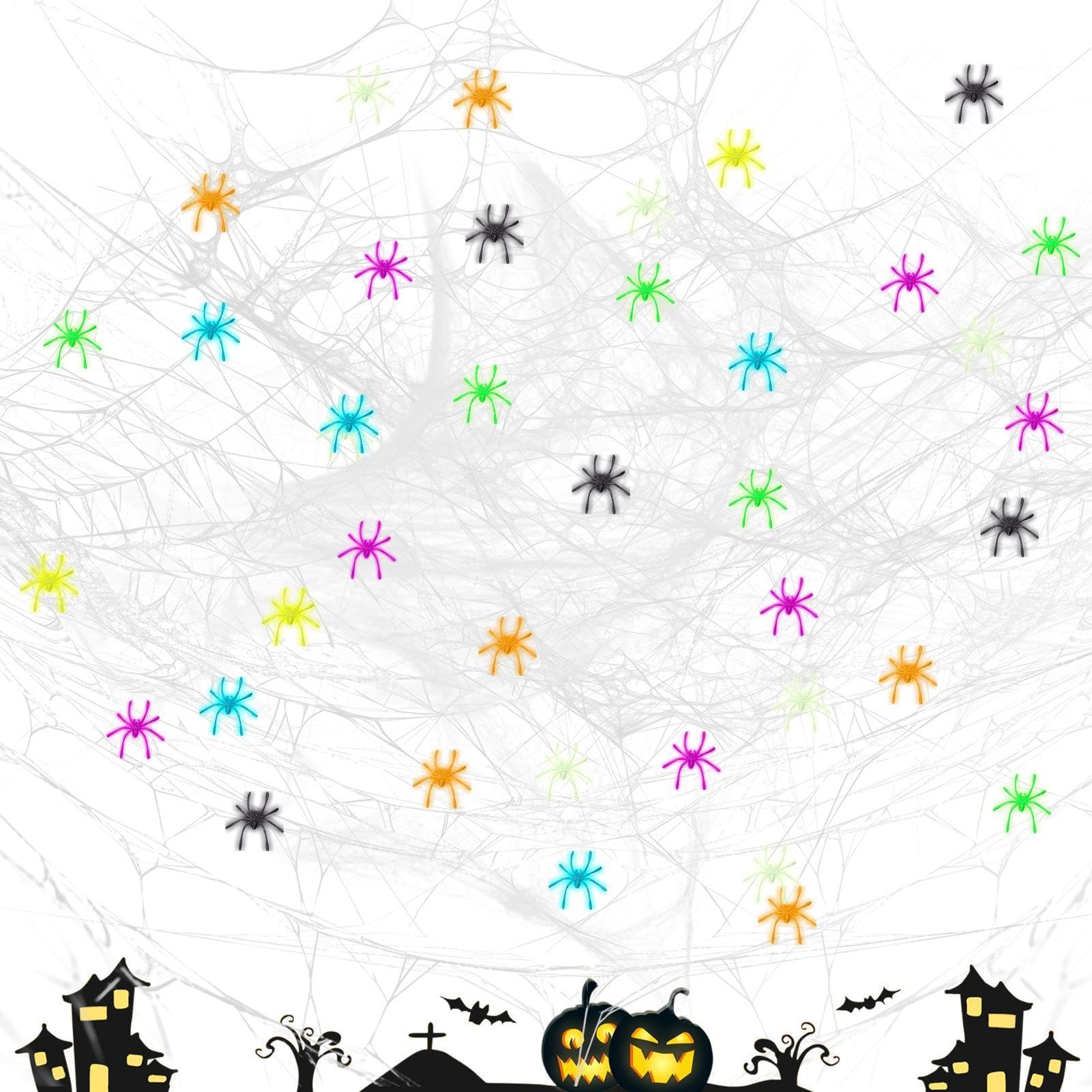 Telaraña de Halloween elástica para decoración estacional de salones