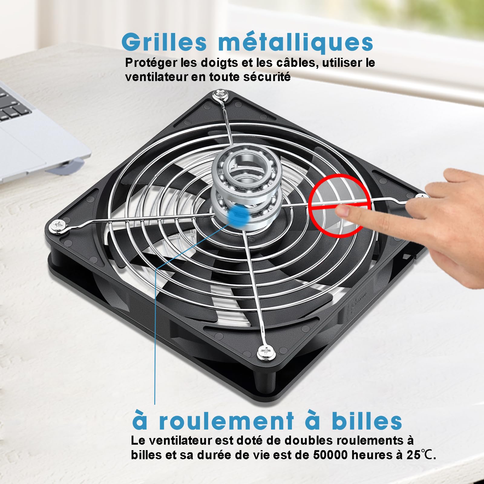 GDSTIME Lüfter, 140 mm, 220 V, PC, Lüfter, 140 x 25, Kugellager, verstellbar | Lüfter 220 V 140 mm Lüfter PC 140 x 140 x 25 Fan 230 V mit Geschwindigkeitsregler verstellbar für Router Möbel TV-Box