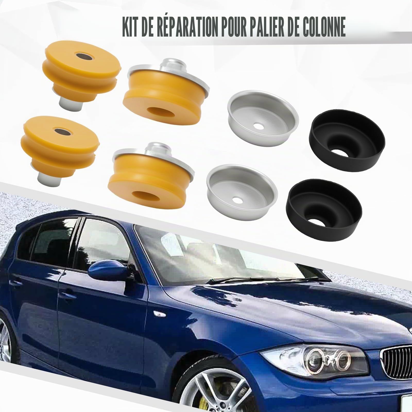 Hoypeyfiy 33506767010 Kit de réparation de roulement d'amortisseur arrière gauche et droit pour BMW Série 1 3 X1 E81 E82 E84 E87 E88 E90 E91 E92 E93