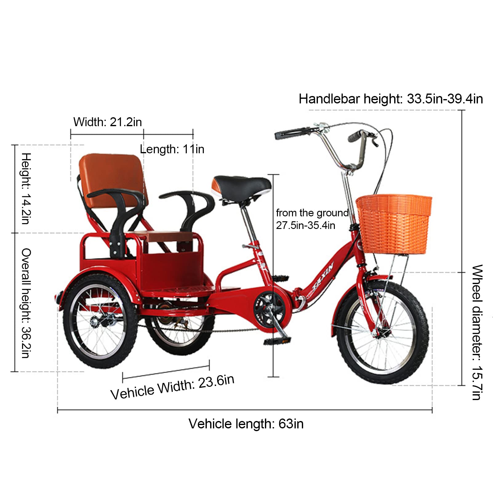 Amazon.com: Outroad Adult Tricycle, 16 inch Cruiser Trike