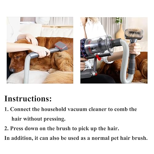 Miniatura 2 de Kit de aseo para mascotas, cepillo de pelo de mascotas para Dyson, kit de fijación al vacío para aseo de perros, 4 accesorios de vacío para