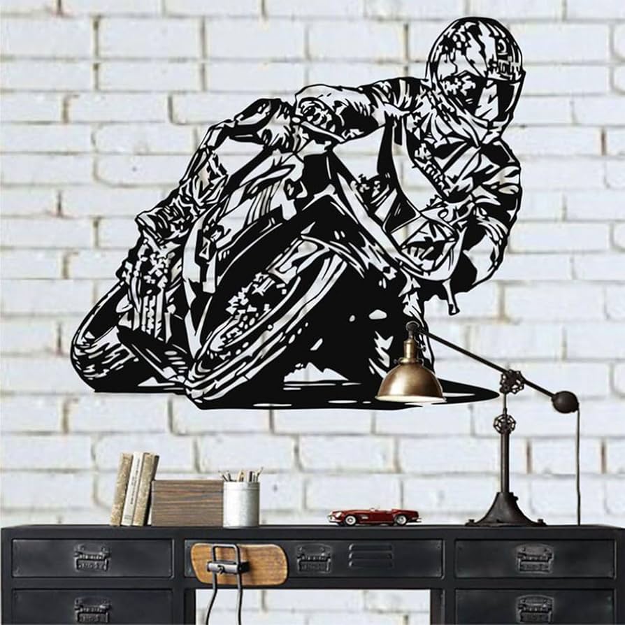 Amazon.co.jp: モダンなオートバイのメタルウォールアート、バイク