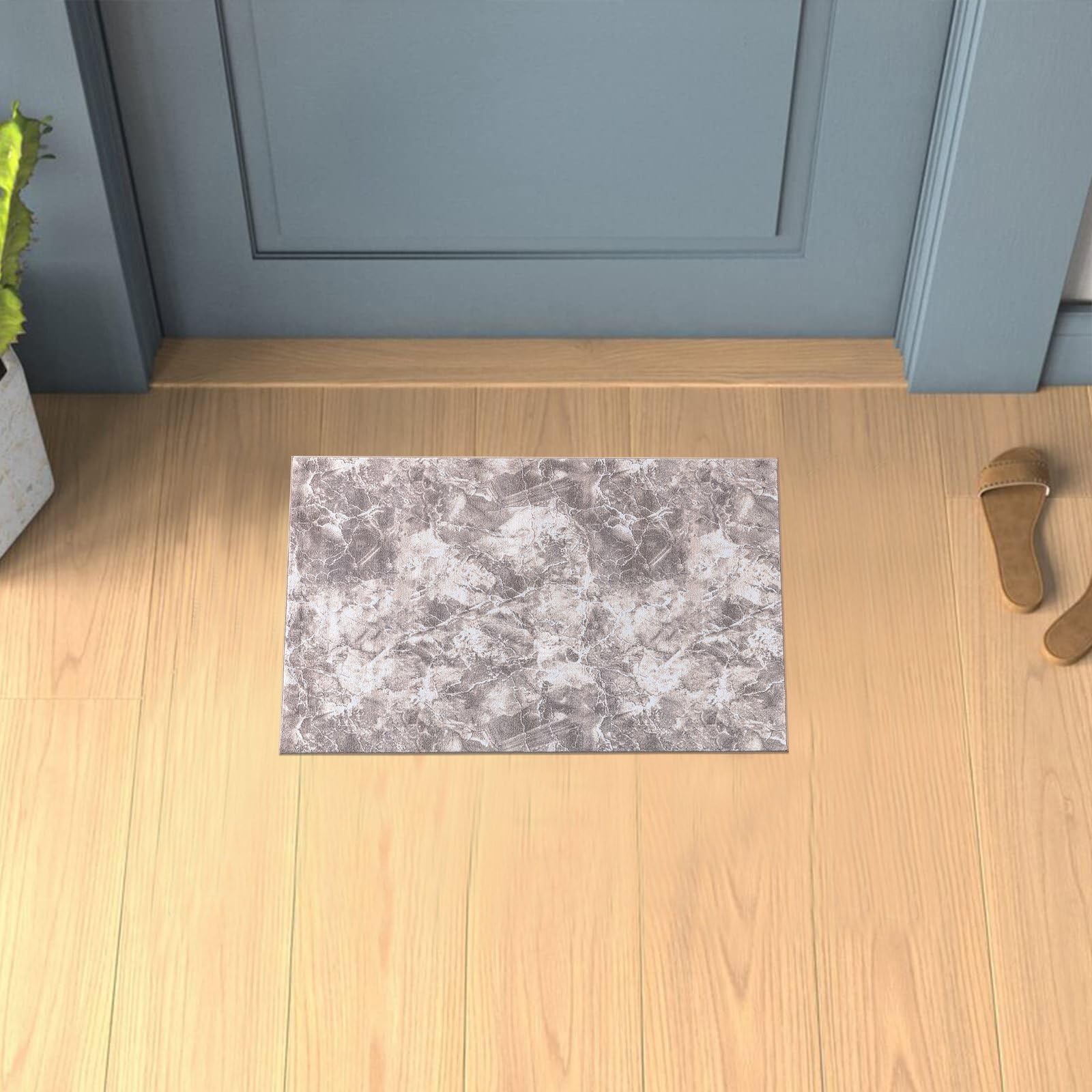 renoazul® Non - Slip Dirt Trapper Door Mat With Gel Backing - Marble Rug - 40 x 60 cm - Beige - Washable Low Pile Rug, Entrance Door Mat - Ideal For Living Room, Bedside, Entrance And Welcome Mat.