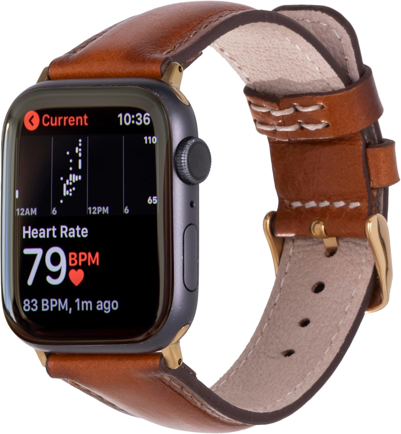 Premium Handmade Leather Watch Band for Apple Watch SE 3 2 1 & Series 11 10 9 8 7 6 5 4 3 2 1 fits 42mm 41mm 40mm 38mm (Tan Brown w/Gold Connector&Clasp)