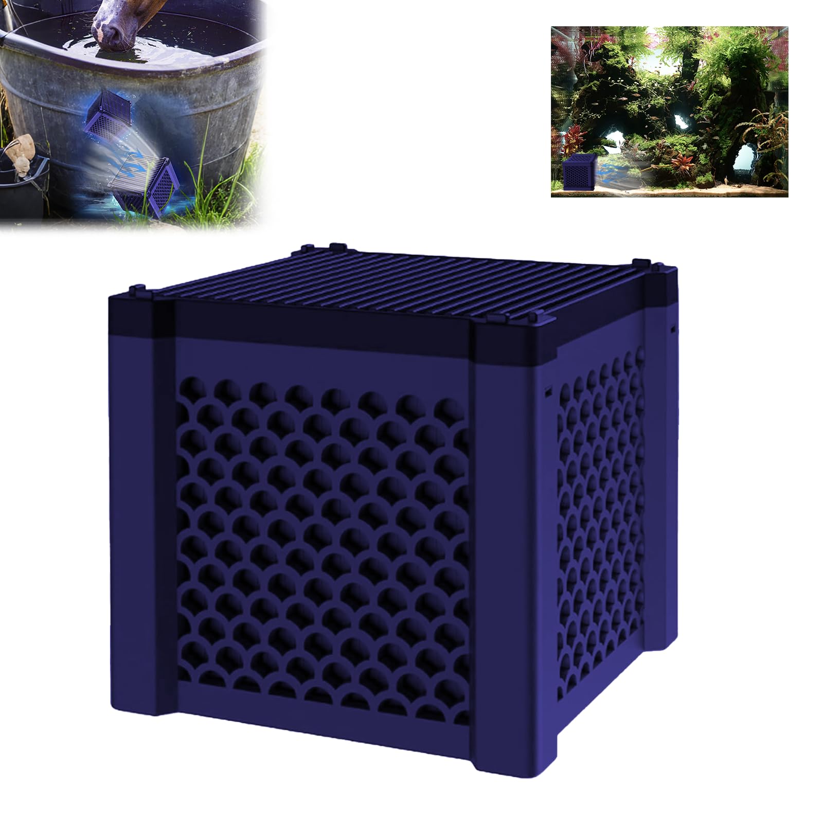 Eco-Aquarium Cube purificateur d'eau, cube filtre à charbon actif 2025, filtration super forte pour aquarium, aquarium, bac à chevaux et étangs | Bloc purificateur en nid d'abeille