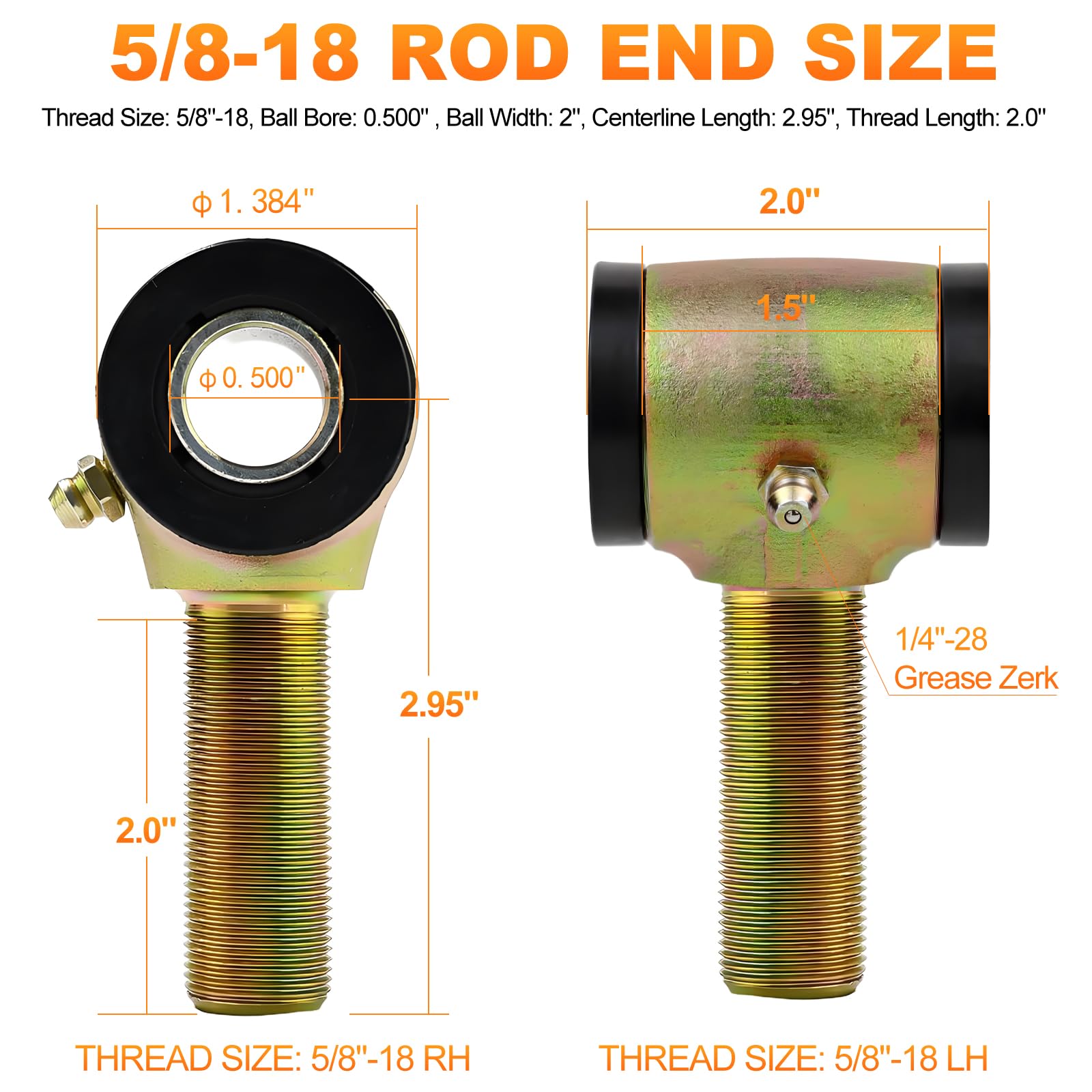 5/8" Rod End Bushings Kit - Durable Heim Joints -3 5/8" Rod End Bushings Kit - Durable Heim Joints -3