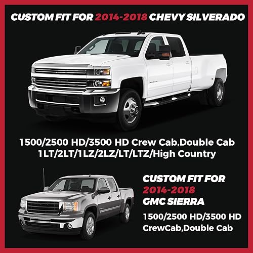 Miniatura 2 de FREESOO Chevy Silverado - Juego completo de fundas de asiento de cuero, para Chevrolet Silverado GMC Sierra 1500 2500 3500 Crew Cab 2014-2018,