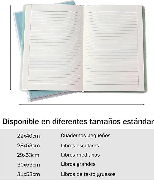 Lot de 10 protections de livres scolaires transparentes réglables en plastique pour cahiers 22 x 40 cm - 5