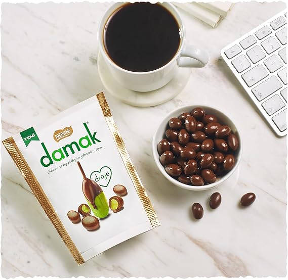 Nestlé Damak Sütlü Çikolata Kaplı Antep Fıstıklı Draje, 50 g, 1 Adet