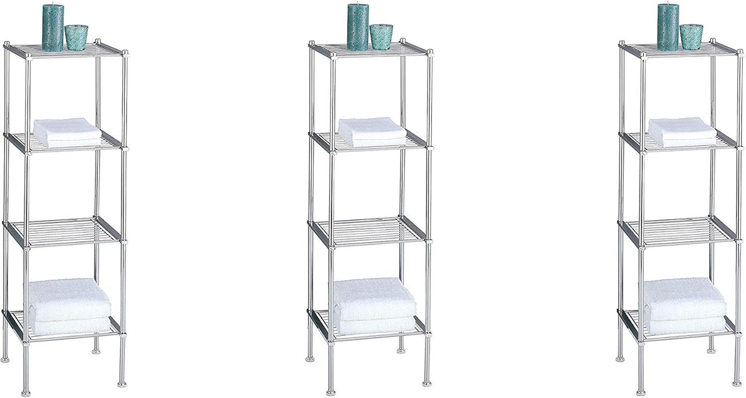 Organize It All 4 Tier Chrome Freestanding Bathroom Storage