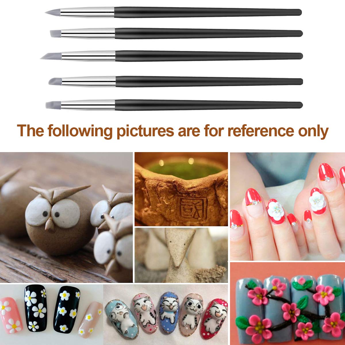 5 Strumenti Per Scultura In Argilla Siliconica | Penne Per Incisione, Ceramica, Pittura E Nail Art | Set Fai Da Te Con Punte Morbide E Dure