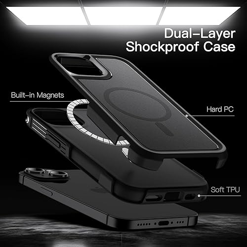 Miniatura 3 de JETech Funda para iPhone 14 Plus de 6.7 pulgadas compatible con MagSafe, resistente protección resistente de doble capa, a prueba de golpes, funda