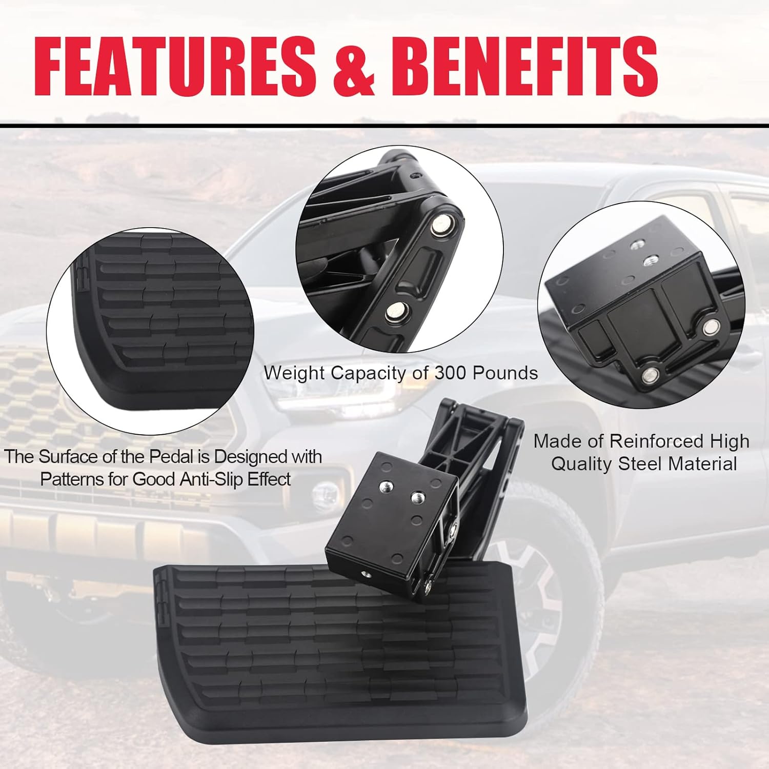 PT392-35100 PT39235100 Rear Bed Step Fit for Toyota Tacoma 2012-2022 Replace PT392-35100 Bedstep Retractable Bumper Truck Tailgate Step