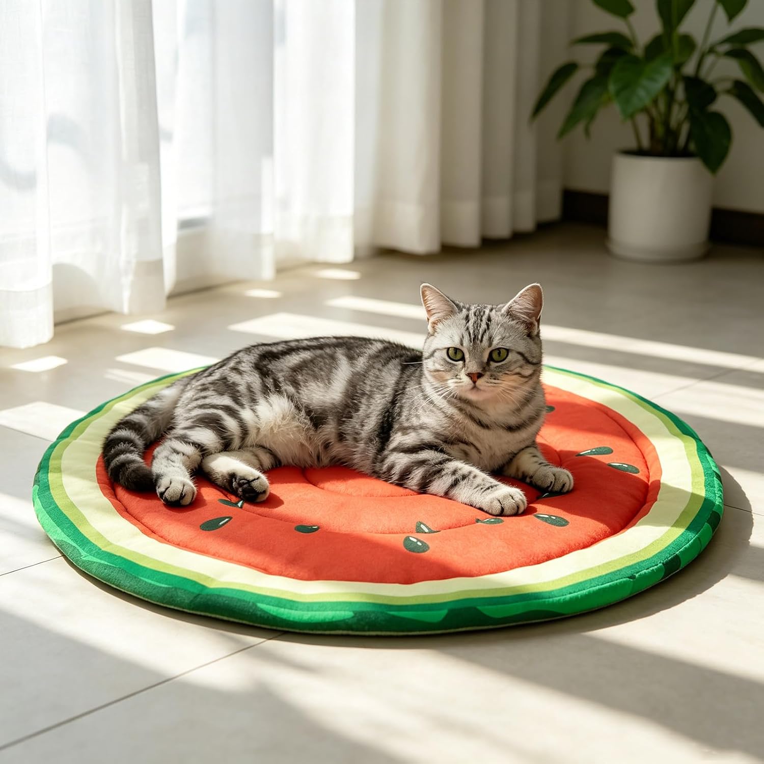 EXPAWLORER Dog Cooling Mat, Double-Sided Cooling Pad for Cats Dog Kitten,24" Thick & Durable Portable Pet Bed for Summer,Washable Cooling & Warm Blanket for Indoor,Outdoor,Watermelon (Red)