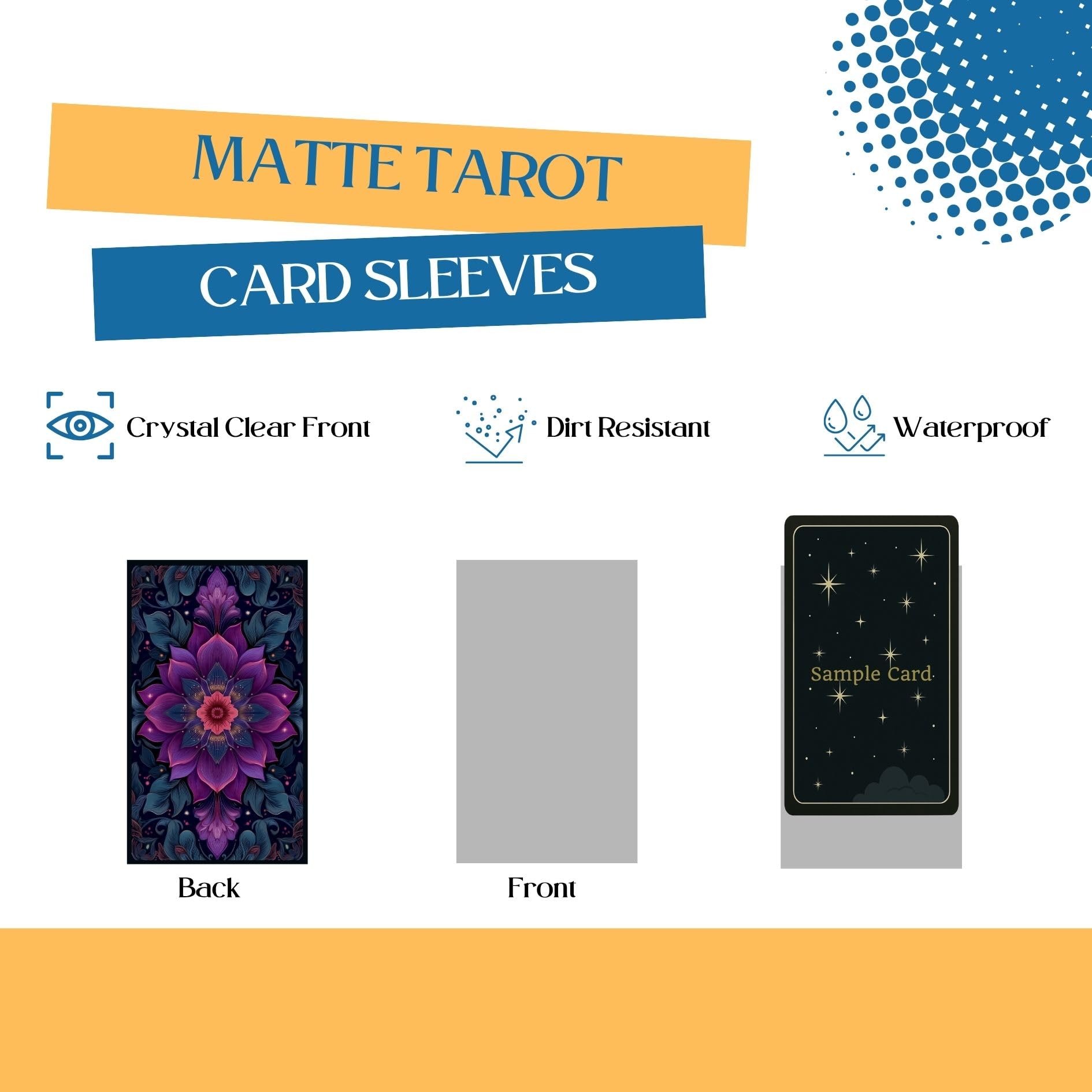Boltquan Smooth Non-Glossy Tarot Card Sleeves with Artwork Print, 100CT, Designed for 70x120mm Standard Tarot Cards - Image 4