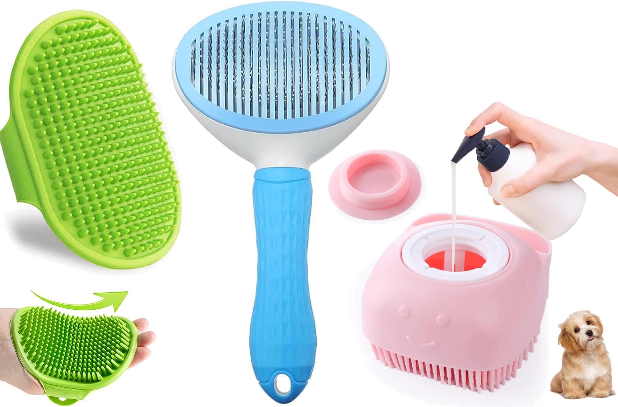 The Pets Company Pet Massage Rubber Bath Glove for Dogs, Cats, Rabbit