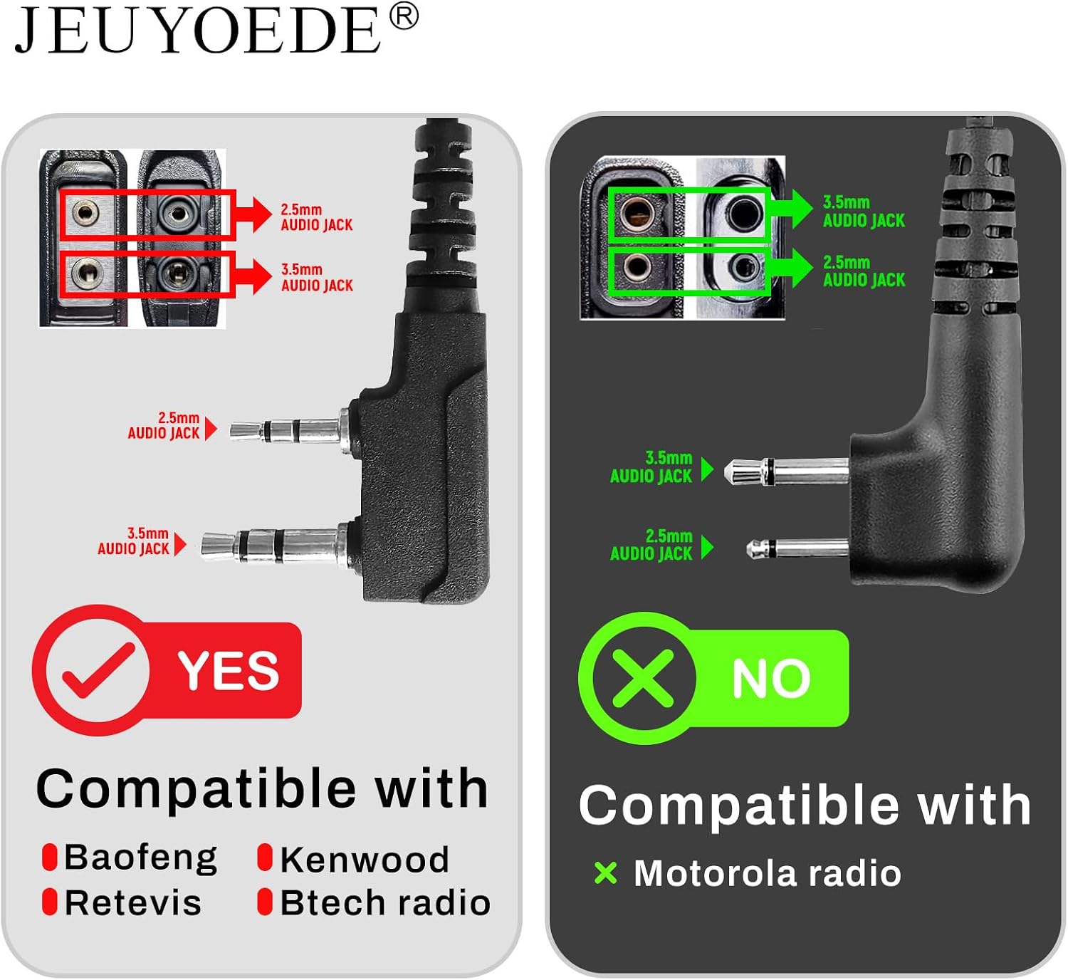 Tk-3400u16p G Shape 2 Wire Earpiece Headset with Mic Compatible with 2 Pin Kenwood Walkie Talkie