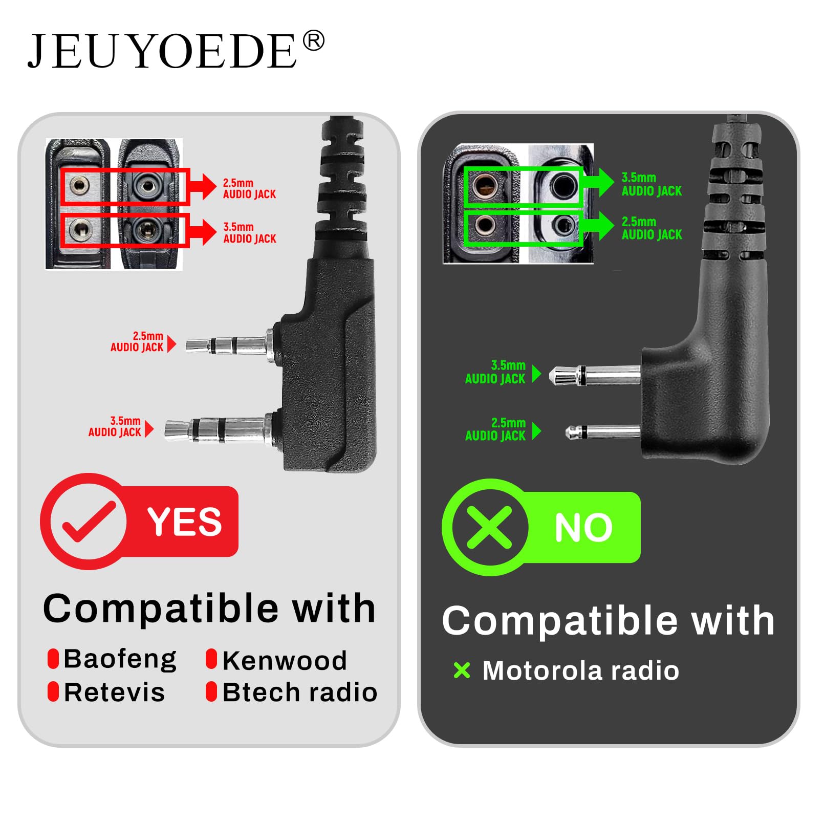 Surveillance Walkie Talkie Zestaw słuchawkowy z mikrofonem kompatybilny z Kenwood TK-3160 TK-3302U-K TK-3402U16P BaoFeng UV-5R UV-82 Radio dwukierunkowe