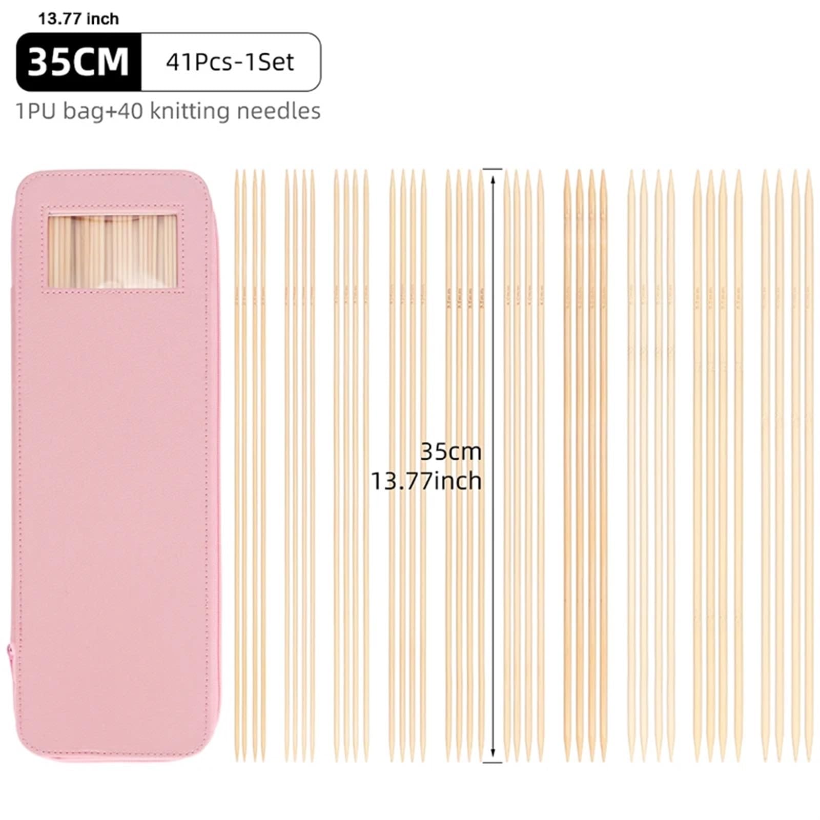 Igły tkackie, igły dziewiarskie 40 szt./zestaw Zestaw igieł dziewiarskich z podwójnymi końcami w 10 rozmiarach od 2,5 mm do 6,0 mm do projektów tkackich (35 cm-40 szt.)(25CM 40PCS)