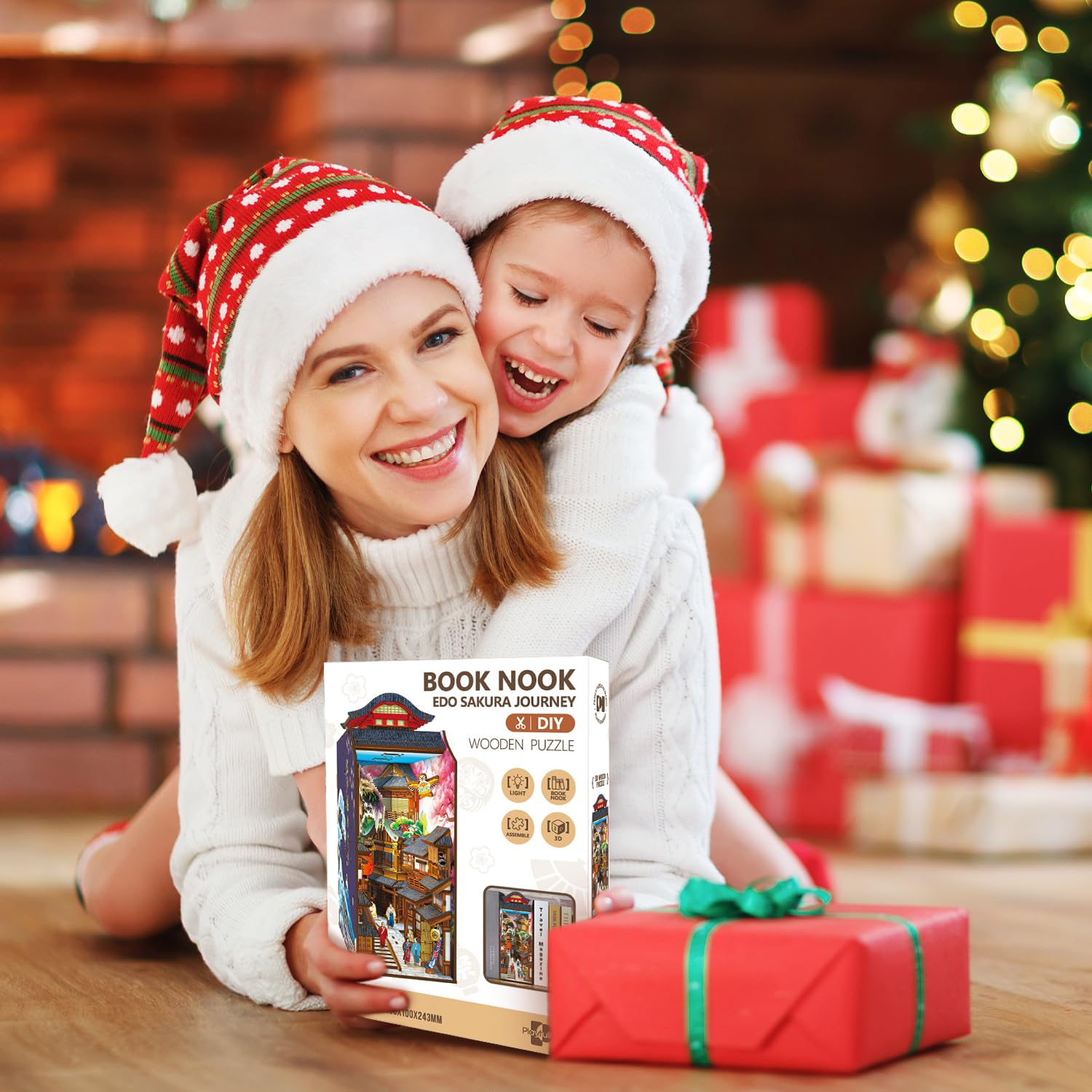 Book Nook Japon, 293 Pièces Book Nook Sakura Street Kit Japonais, DIY Miniature House avec Lumière, Miniature a Construire pour Adultes et Adolescents, Décoration Japonaise en Bois pour Adultes