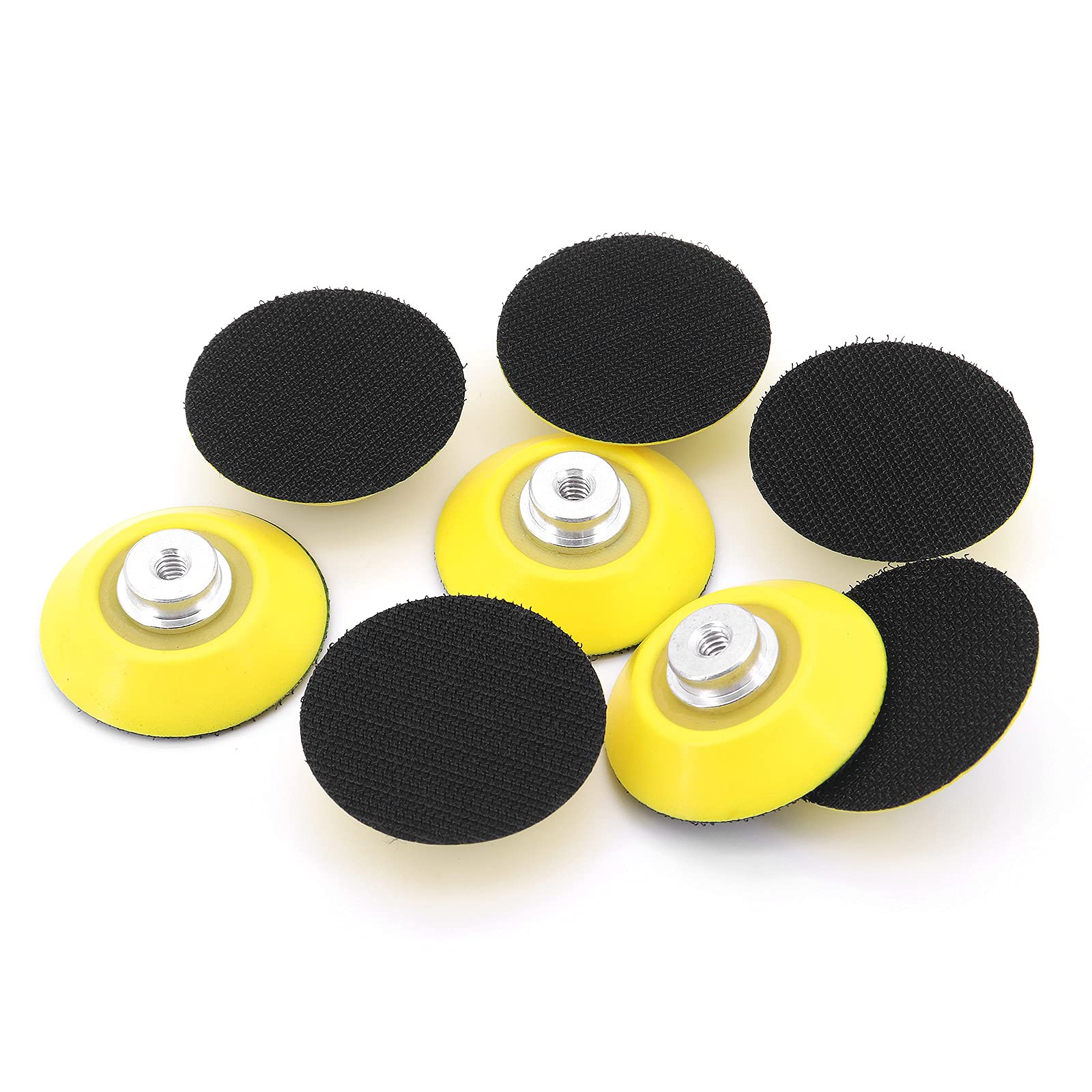 8 Pcs 2 Pulgada 50mm Plato de Lija 1/4 Pulgada Placa de Papel de Lija Plato de Pulido, con 8 pcs de Almohadilla de Repuesto Almohadilla de Amortiguación de Capa de Espuma Suave