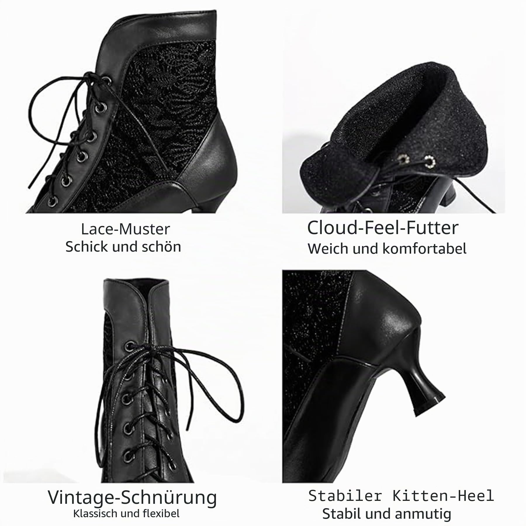 Women Vintage Victorian Boots Lace Bridal Wedding Ankle Boots