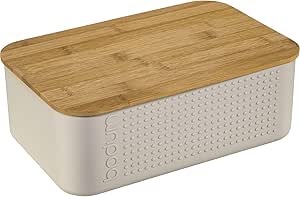 Bodum 11740-913 Bistro Brotkasten klein Brotkasten, Kunststoff, Holz, Weiss, 19.399999999999999 x 29.4 x 10.7 cm
