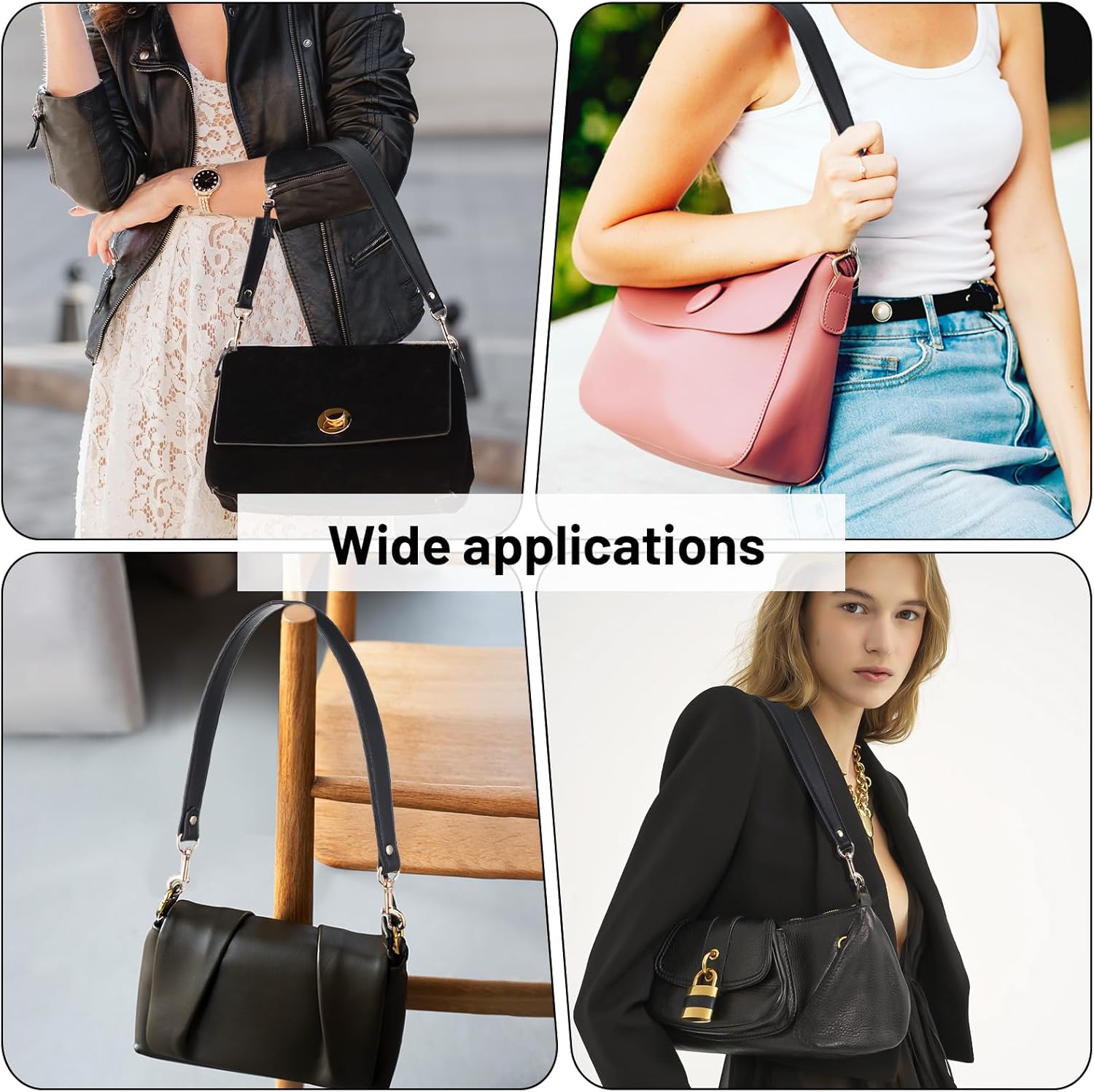 Genuine Leather Purse Strap, PU Leather Purse Strap Replacement, Crossbody Adjustable Long Thin Handmade Shoulder Handbags Straps for Handbag Briefcase Wallet DIY Handbag Making - Image 5