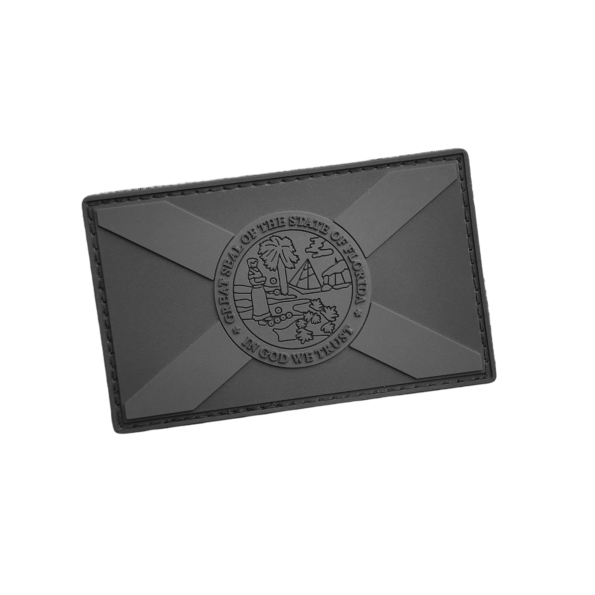 Florida Flag Subdued PVC Patch [Blackout Edition] Patches for Clothes Rubber Morale Hook and Loop Patch Tactical Backpack (Blackout Florida PVC)