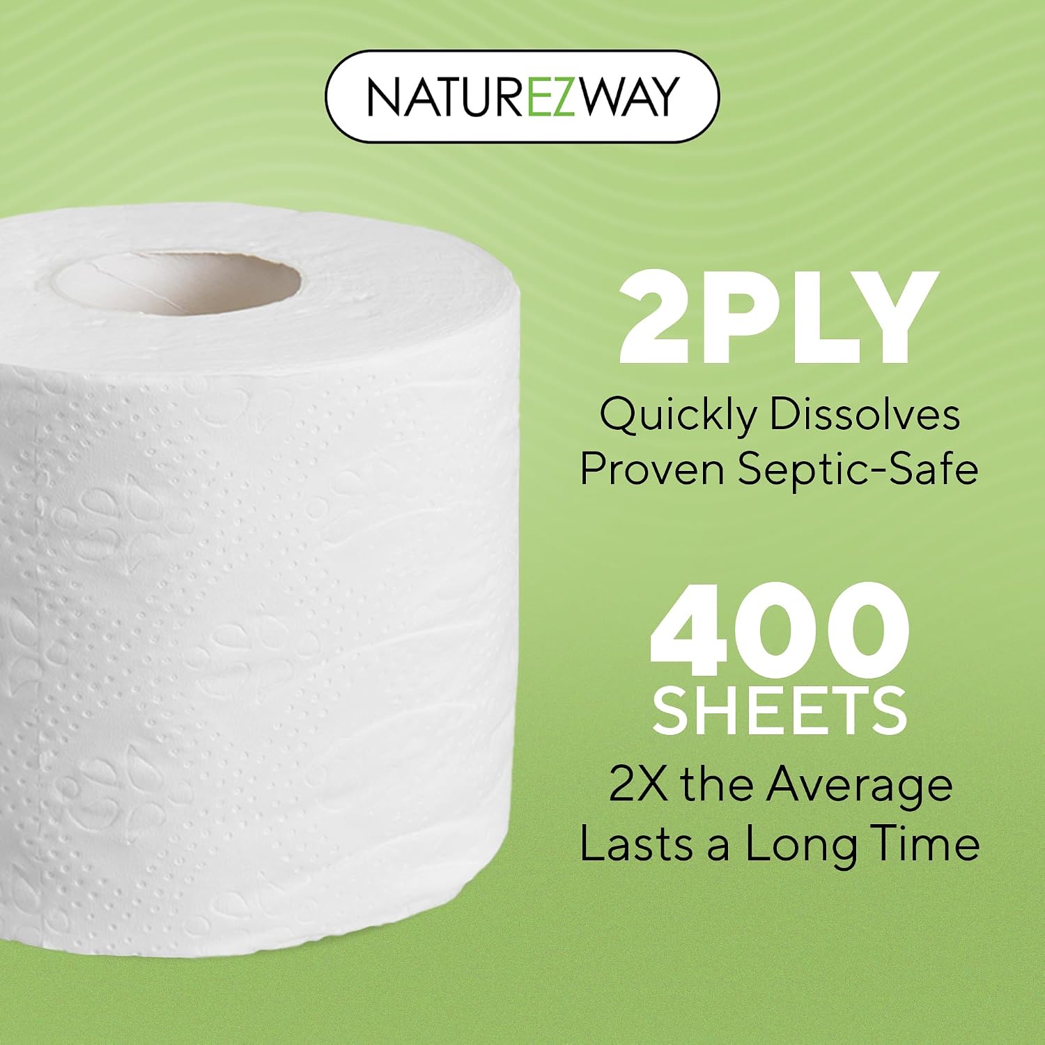 NatureZway Premium Bamboo Toilet Paper (6 Rolls) – 2 Ply, Tree-Free, 100% Bamboo Pulp – Eco-Friendly, Compostable Packaging – Clog-Free, Septic Safe, Ultra-Soft Bath Tissue image 4